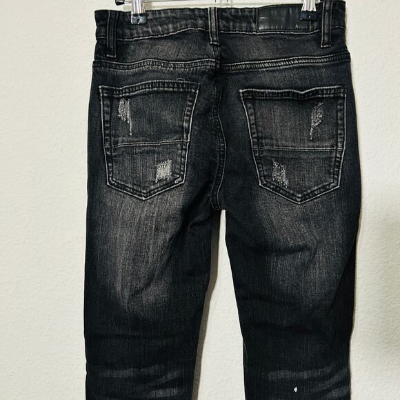 AMIRI Skinny-Fit Appliquéd Paint-Splatter Distressed Stretch-Denim Jean Black 28 - Picture 12 of 15